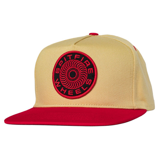 SPITFIRE WHEELS CLASSIC 87 SWIRL SNAPBACK CAP TAN/RED
