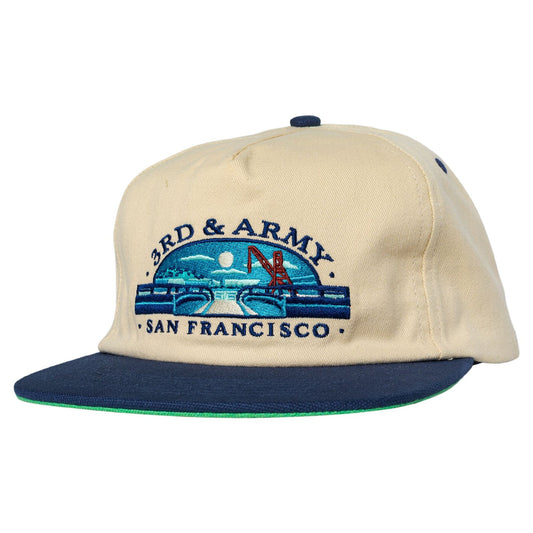 REAL SKATEBOARDS 3RD & ARMY SNAPBACK CAP SAND/NAVY