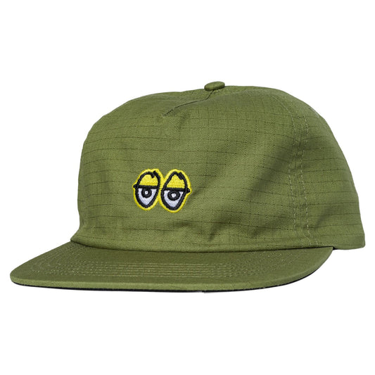 KROOKED SKATEBOARDS EYES RIPSTOP SNAPBACK CAP OLIVE