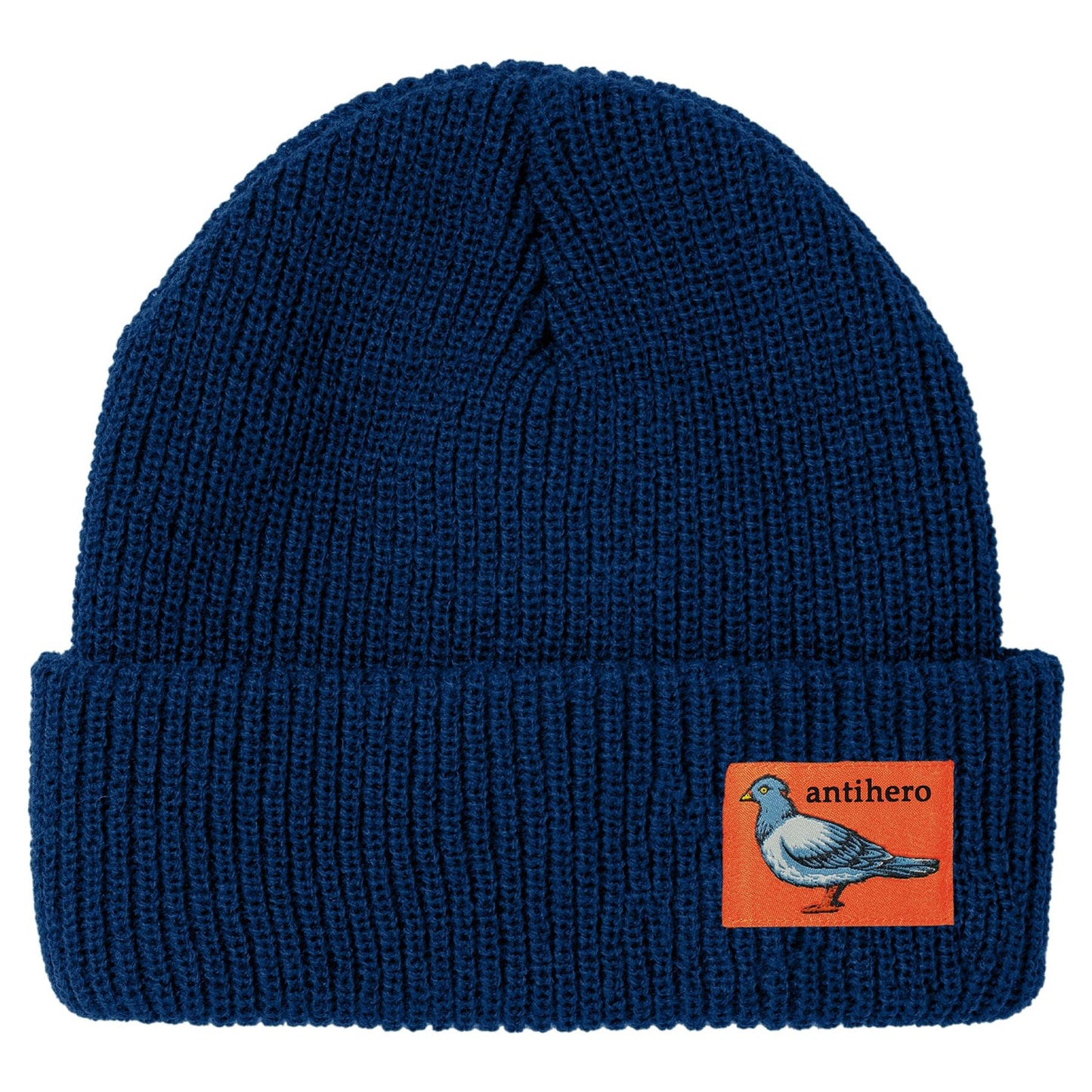 ANTIHERO SKATEBOARDS LIL PIGEON LABEL BEANIE NAVY/ORANGE