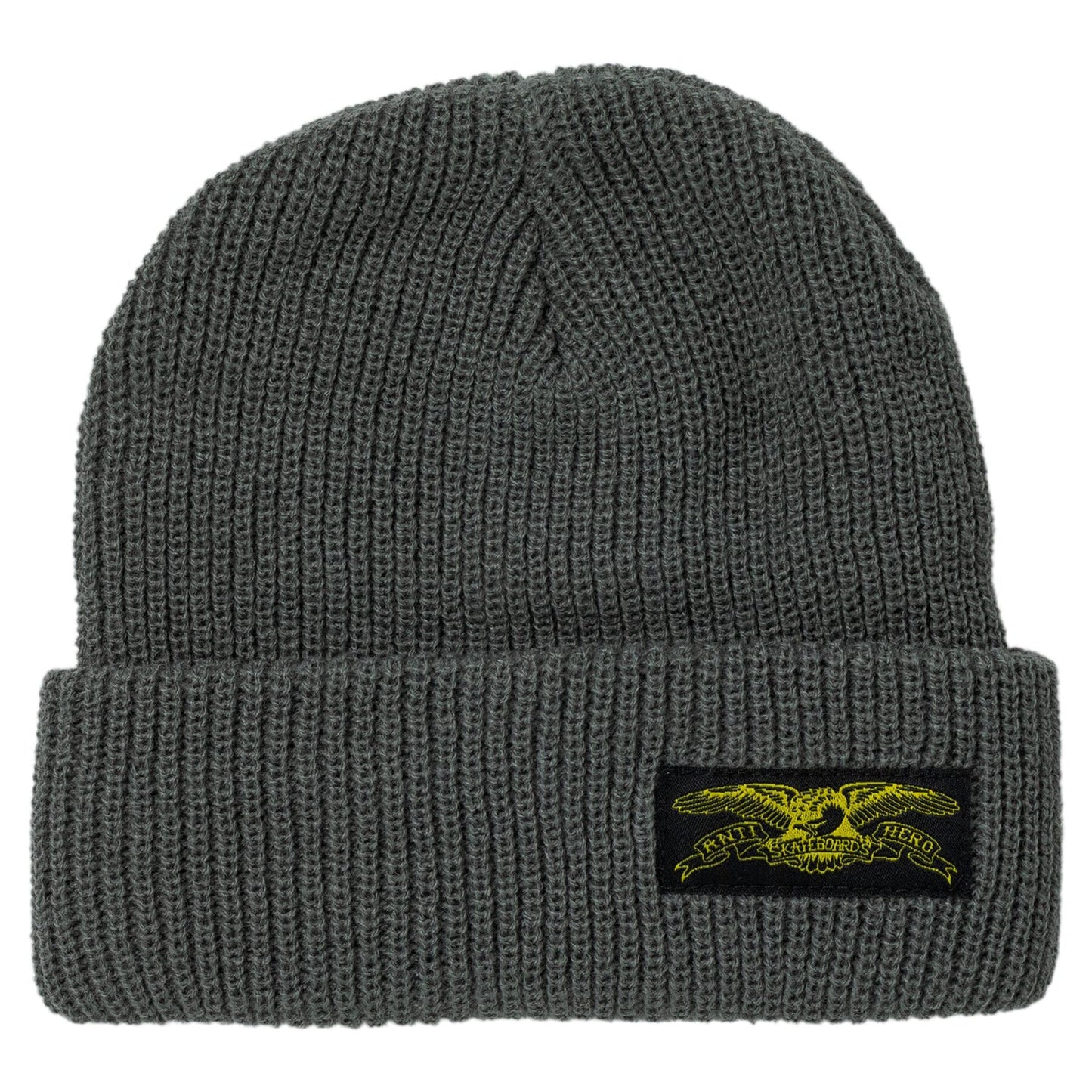 ANTIHERO SKATEBOARDS STOCK EAGLE LABEL BEANIE CHARCOAL