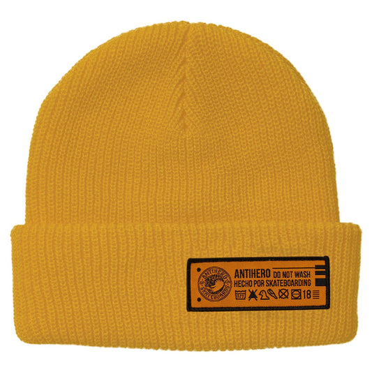 ANTIHERO SKATEBOARDS HECHO POR SKATE BEANIE YELLOW