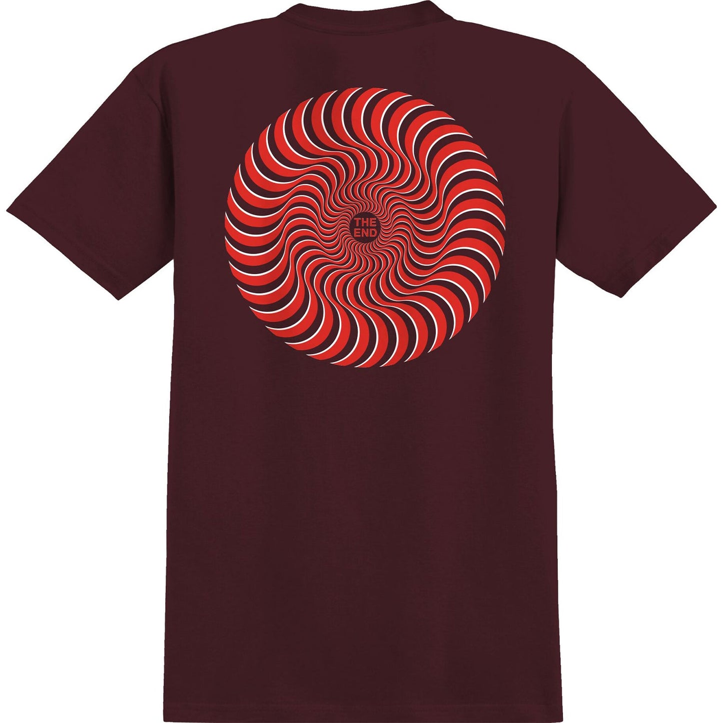 SPITFIRE WHEELS CLASSIC 87 SWIRL OVERLAY LOGO TEE BURGUNDY