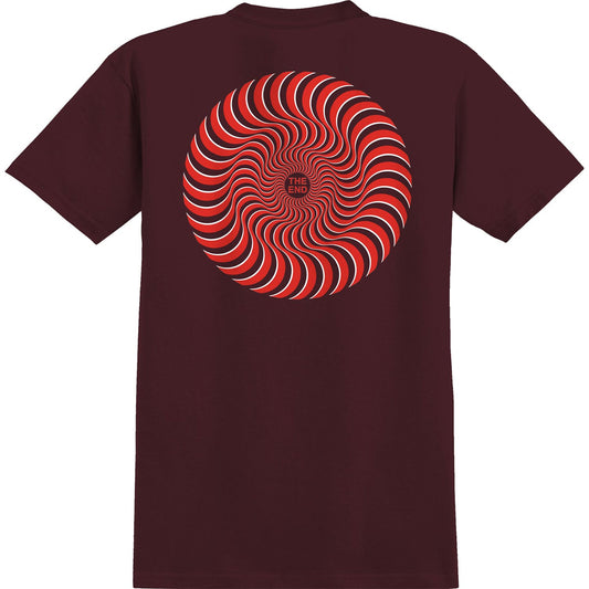 SPITFIRE WHEELS CLASSIC 87 SWIRL OVERLAY LOGO TEE BURGUNDY