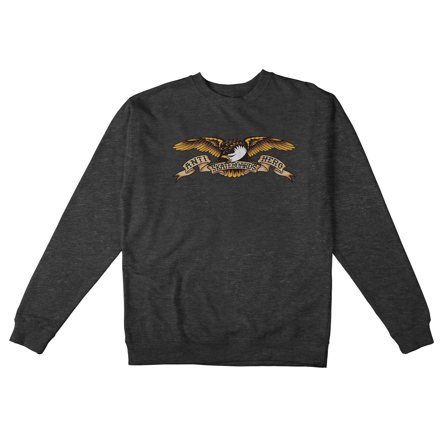 ANTIHERO SKATEBOARDS EAGLE CREWNECK CHARCOAL