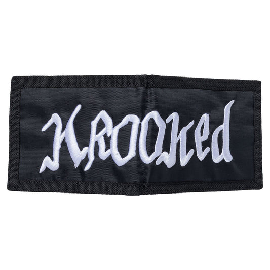 KROOKED SKATEBOARDS DOUBLE OKAY BIFOLD WALLET BLACK