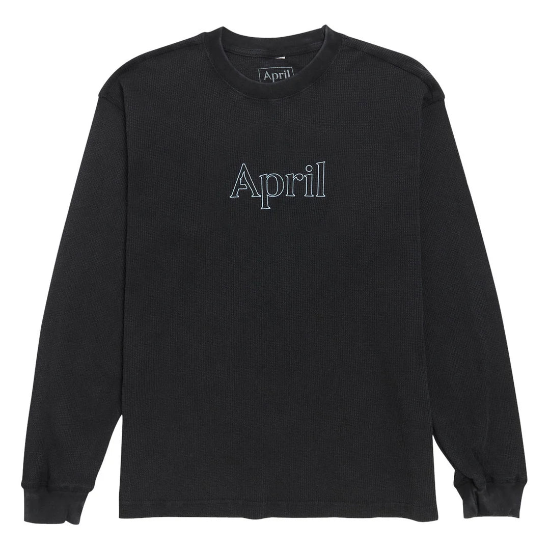 APRIL SKATEBOARDS THERMAL LONGSLEEVE EMBROIDERY BLACK