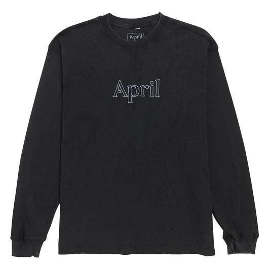 APRIL SKATEBOARDS THERMAL LONGSLEEVE EMBROIDERY BLACK