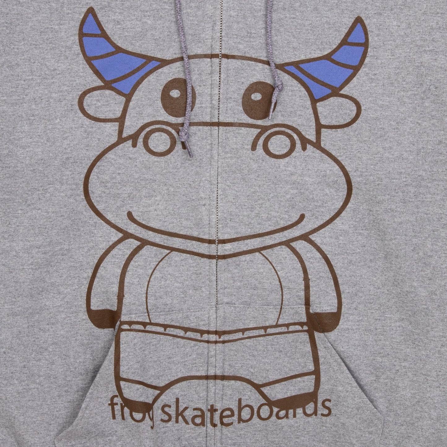 FROG SKATEBOARDS TOTALLY AWESOME ZIP HOODIE ASH GREY