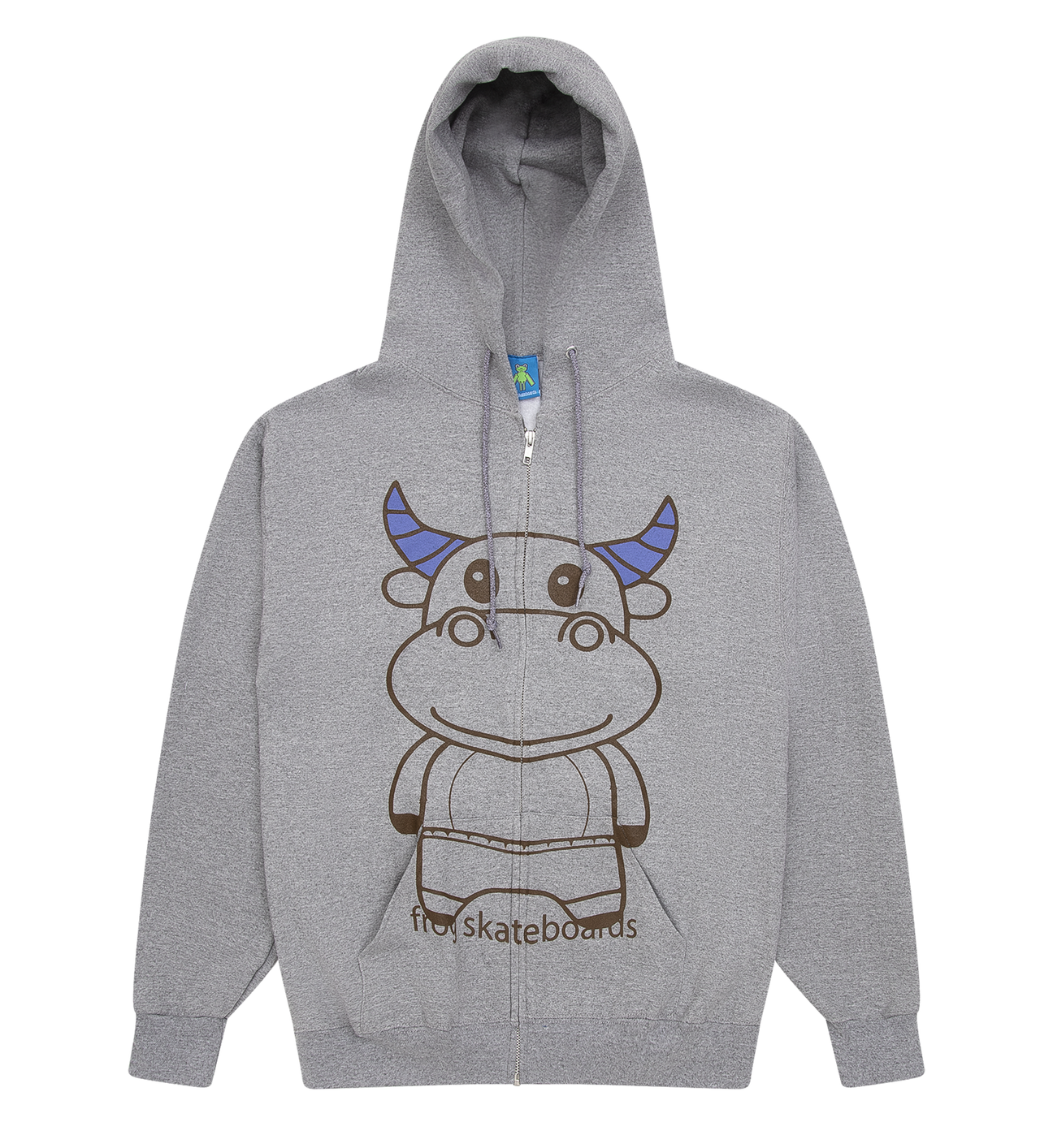 FROG SKATEBOARDS TOTALLY AWESOME ZIP HOODIE ASH GREY