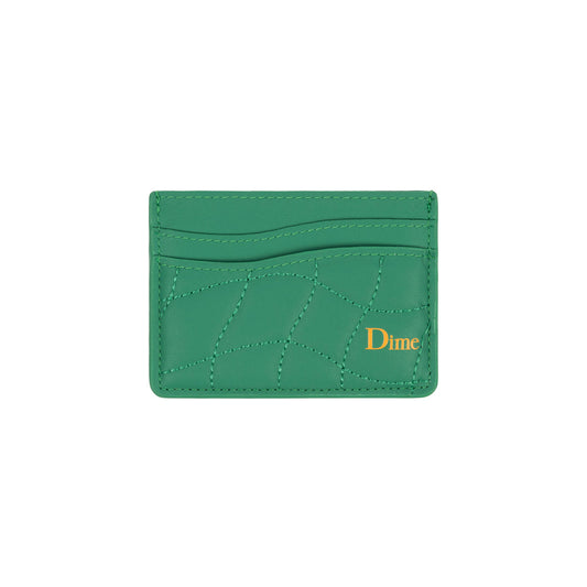 DIME MTL QUILTED CARDHOLDER GRASS