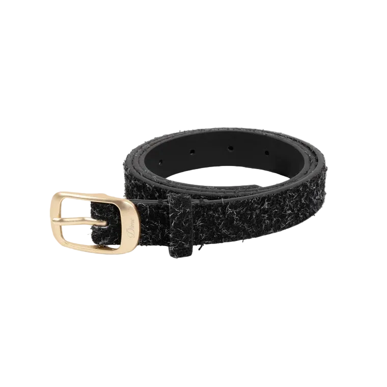 DIME MTL DRESS LEATHER BELT SHAGGY BLACK