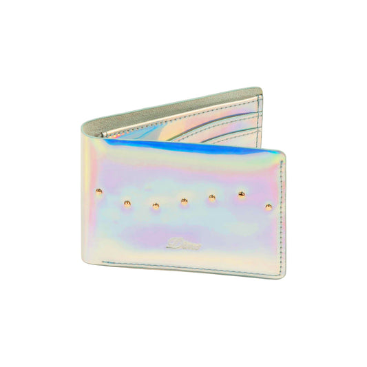 DIME MTL STUDDED BIFOLD WALLET HOLOGRAPHIC