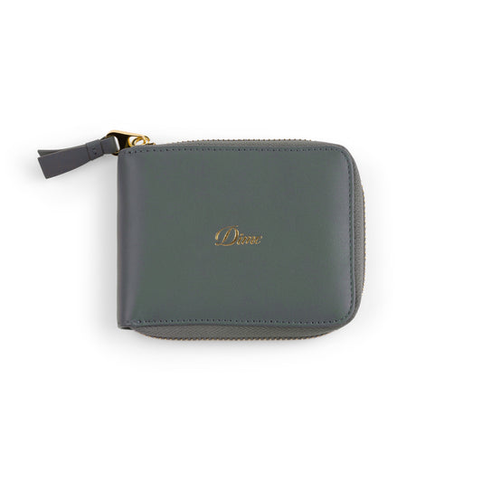 DIME MTL CURSIVE ZIP WALLET SLATE GREEN