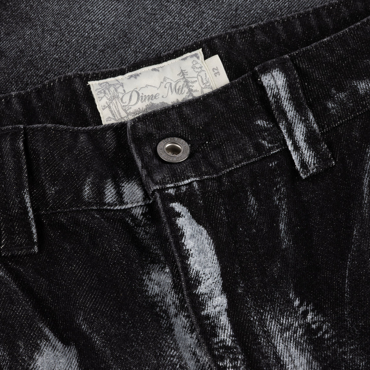 DIME MTL BAGGY DENIM PANTS BLACK/WHITE PAINT