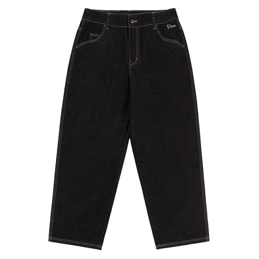 DIME MTL RELAXED DENIM PANTS CONTRAST STITCH BLACK WASHED