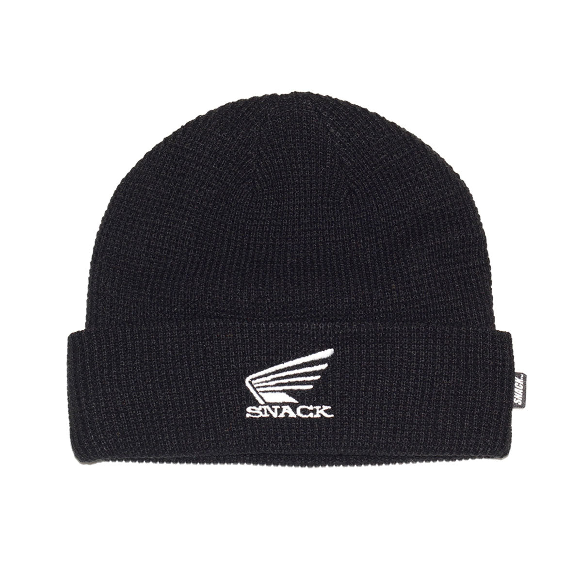 SNACK SKATEBOARDS WINGS WAFFLE BEANIE BLACK