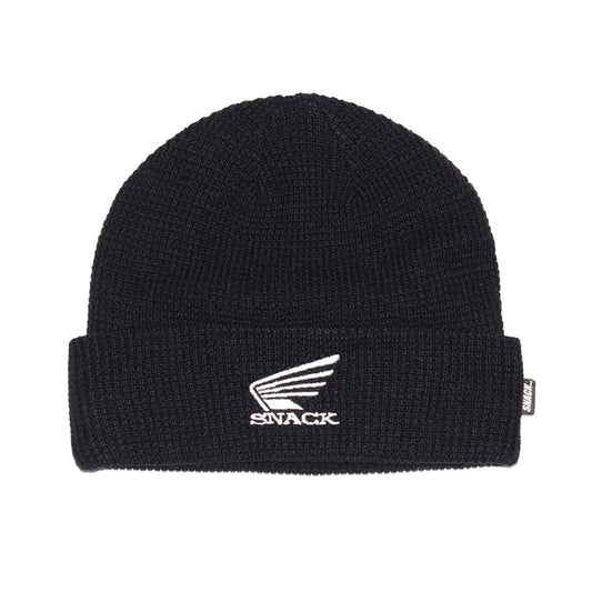 SNACK SKATEBOARDS WINGS WAFFLE BEANIE BLACK