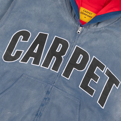 CARPET COMPANY BATTERED VARSITY WORK JACKET BLACK
