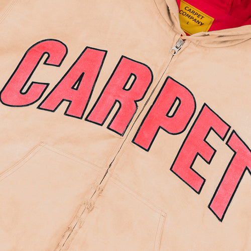 CARPET COMPANY BATTERED VARSITY WORK JACKET BROWN
