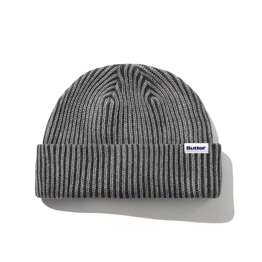 BUTTERGOODS BLEACHED WHARFIE BEANIE BLACK