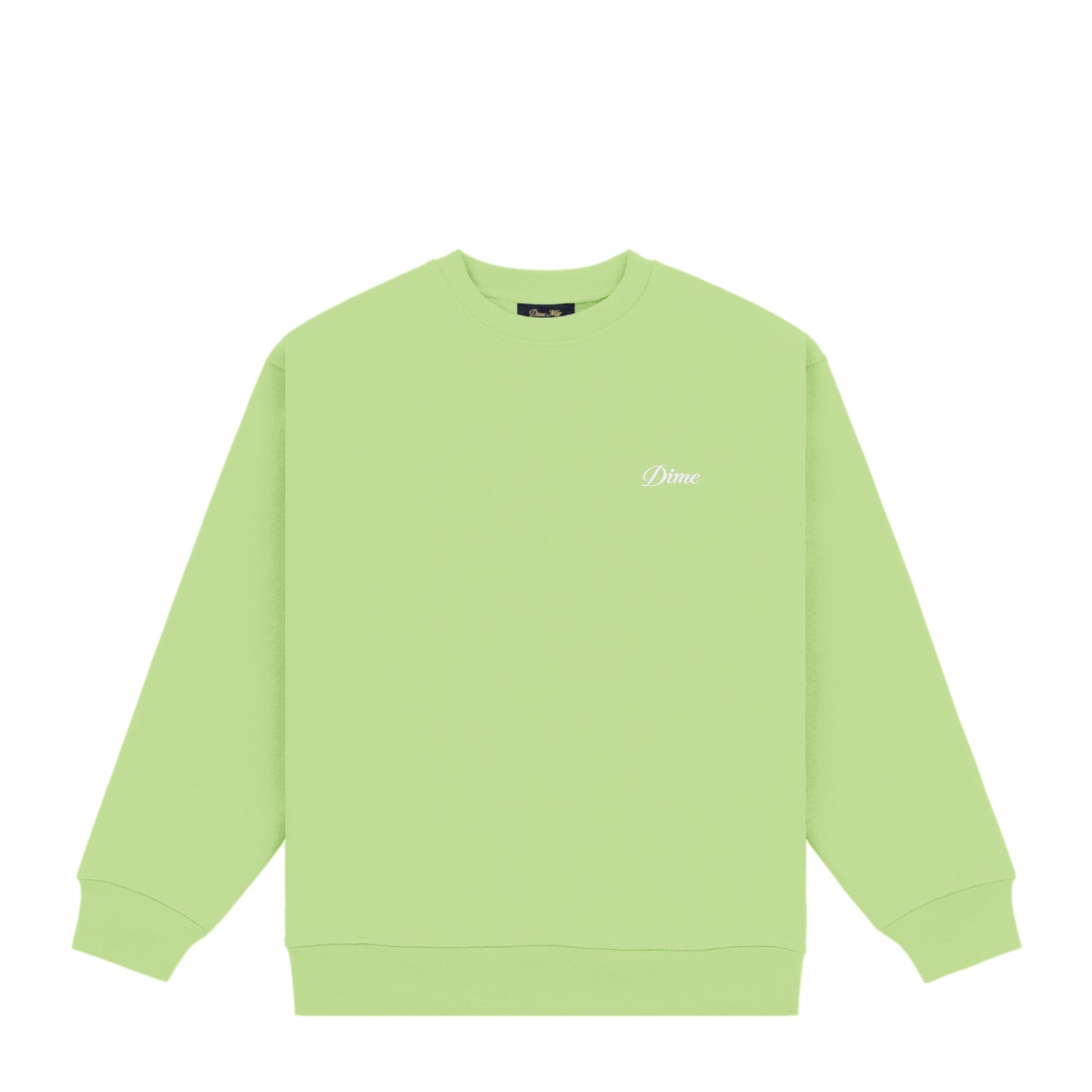 DIME MTL CURSIVE SMALL LOGO CREWNECK GREEN TEA
