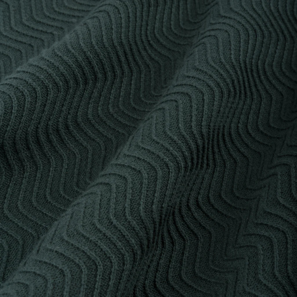 DIME MTL WAVE CABLE KNIT POLO FOREST