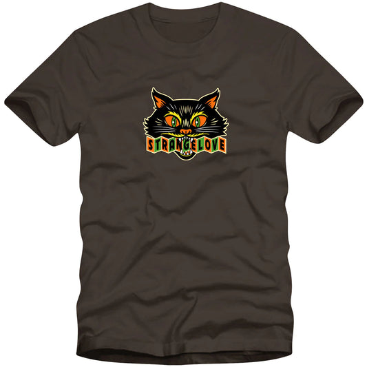 STRANGELOVE SKATEBOARDS CINECAT TEE DARK CHOCOLATE