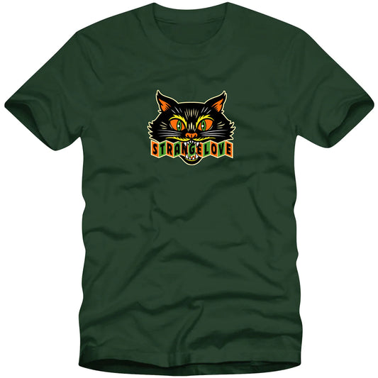 STRANGELOVE SKATEBOARDS CINECAT TEE FOREST GREEN