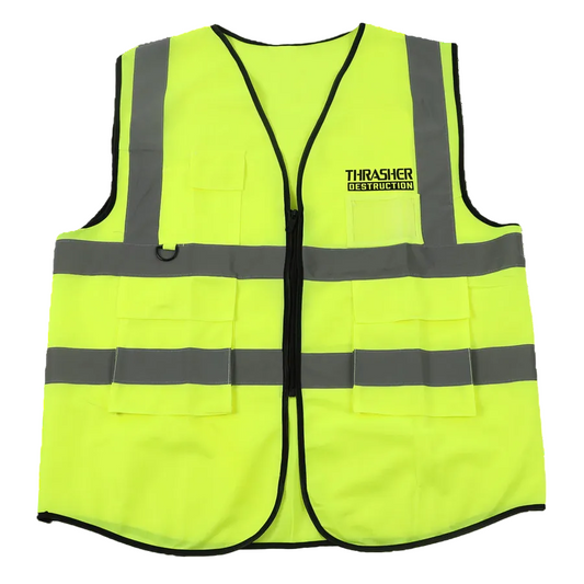 THRASHER DESTRUCTION SAFETY VEST HI VIS GREEN