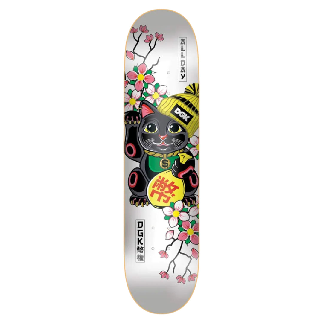 DGK LUCKY CAT WHITE DECK 8.25
