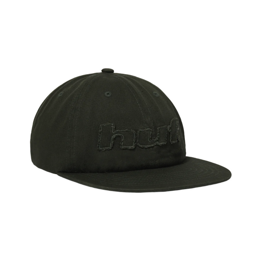 HUF WORLDWIDE DISTRESSED LOGO 5 PANEL HAT HUNTER GREEN