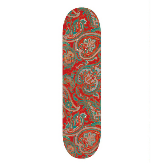 EVISEN SKATEBOARDS RED PAISLEY DECK 8.0