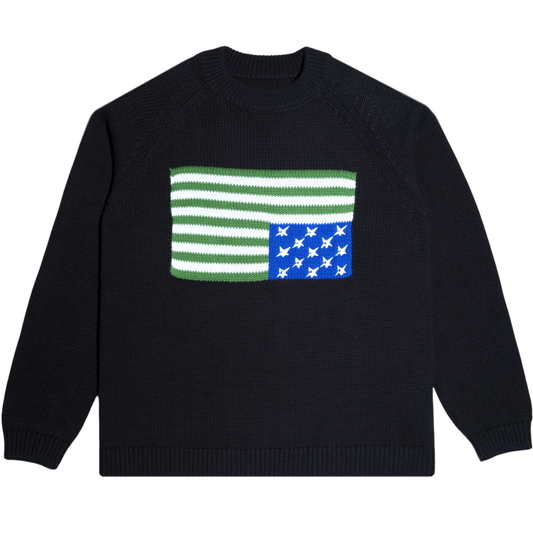 CARPET COMPANY C-STAR FLAG WOVEN SWEATER BLACK