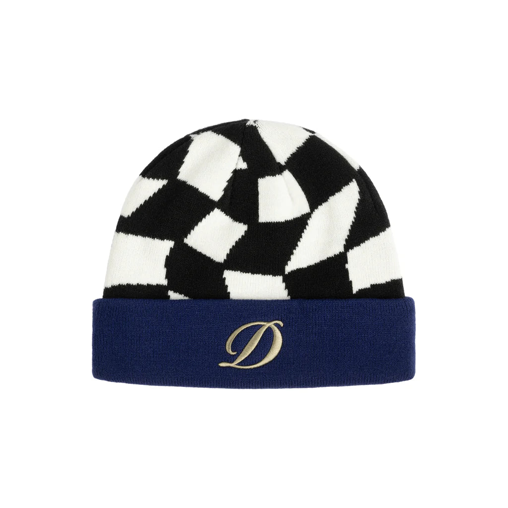 DIME MTL D CHECKERED CUFF BEANIE BLACK