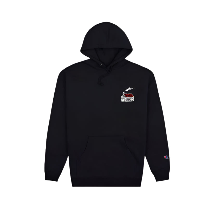 POETS BRAND HOME EMBROIDERED HOODIE BLACK