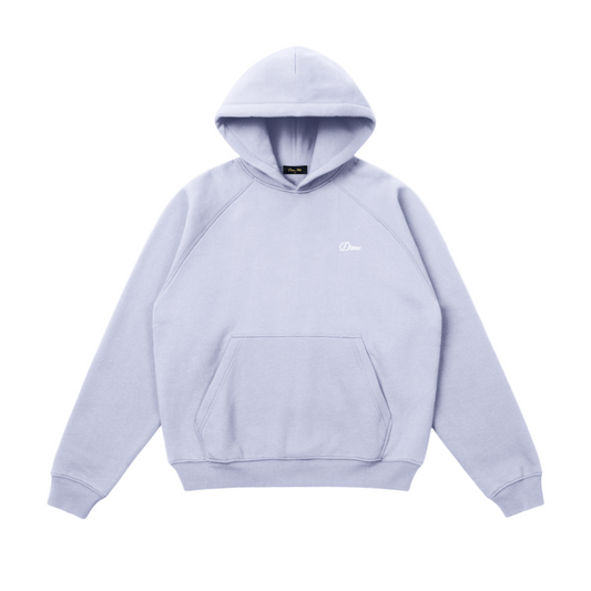 DIME MTL CURSIVE SMALL LOGO HOODIE GREY LAVENDER