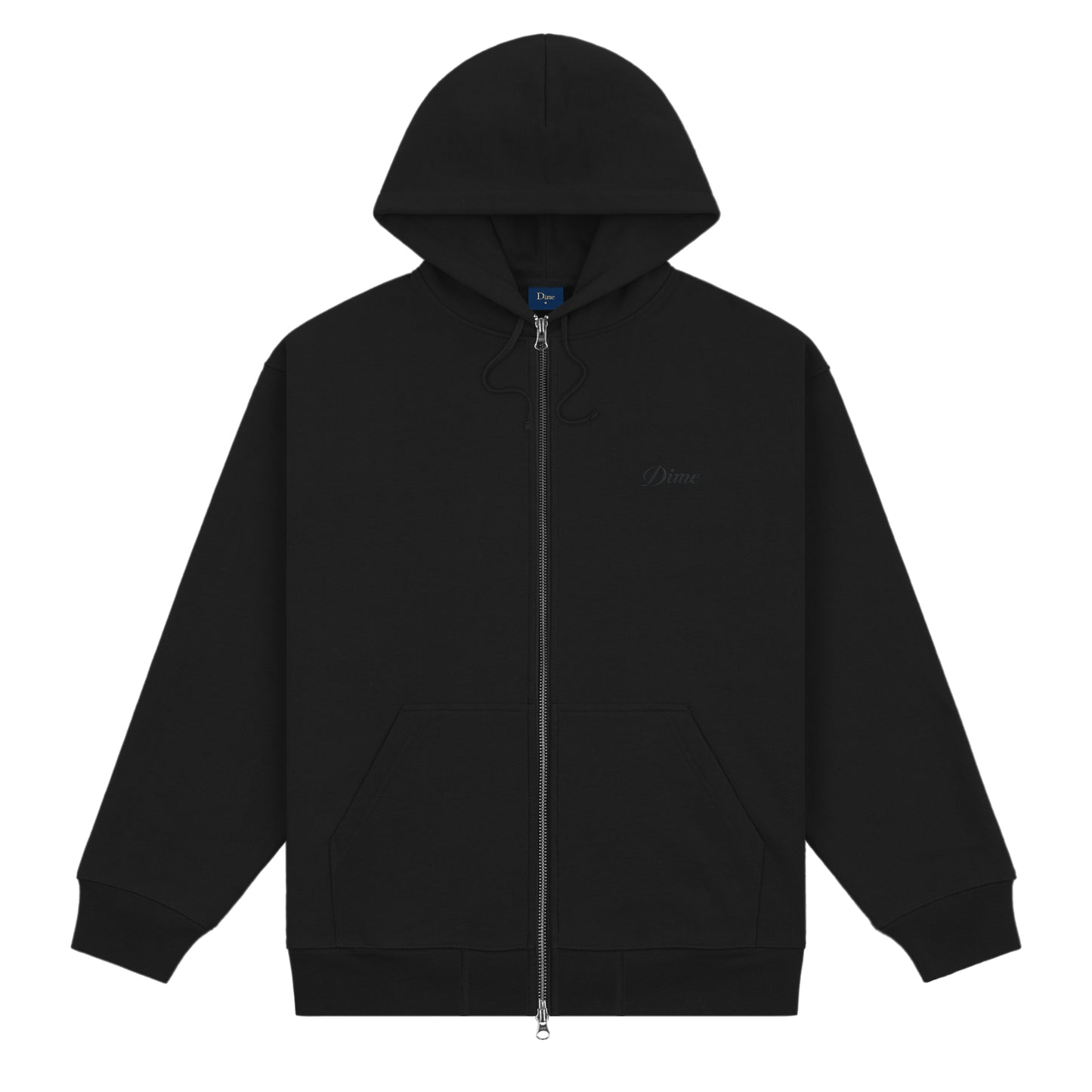 DIME MTL CURSIVE ZIP HOODIE BLACK