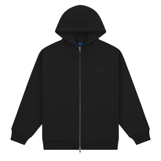 DIME MTL CURSIVE ZIP HOODIE BLACK