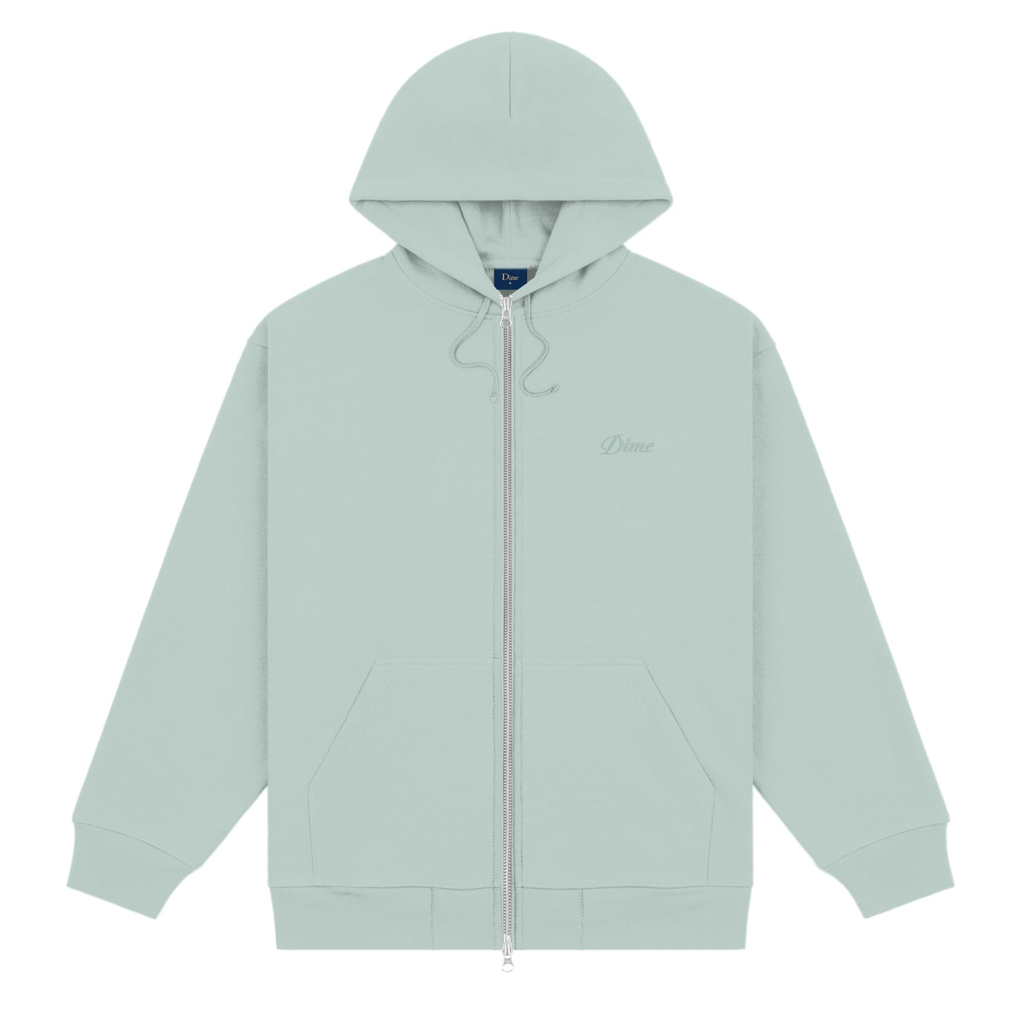 DIME MTL CURSIVE ZIP HOODIE GREY MIST