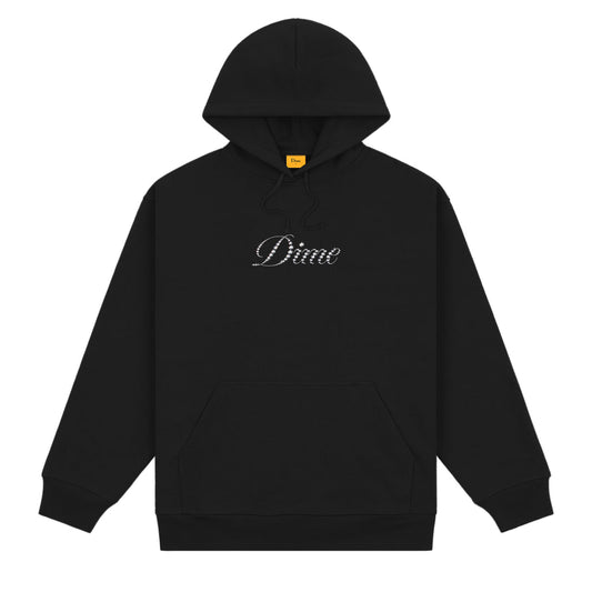 DIME MTL ICY CURSIVE HOODIE BLACK