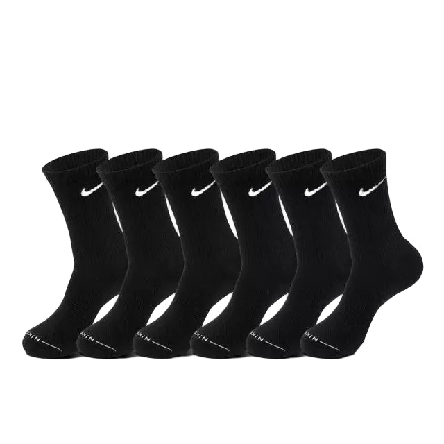 NIKE DRI-FIT BLACK SOCKS 6 PACK