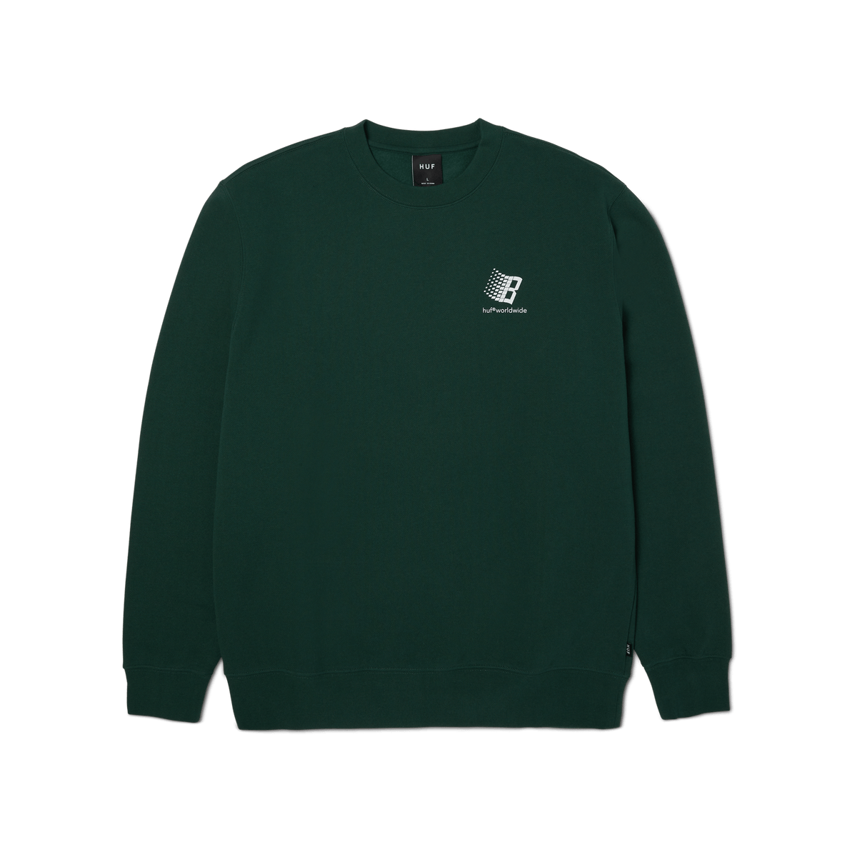 HUF WORLDWIDE X BRONZE CREWNECK FOREST GREEN