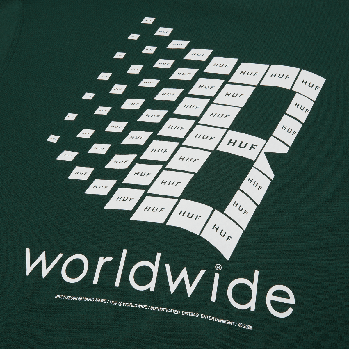 HUF WORLDWIDE X BRONZE CREWNECK FOREST GREEN