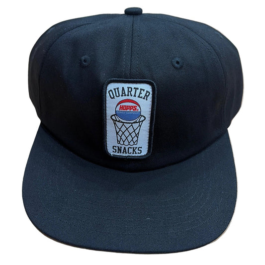 HOPPS SKATEBOARDS X QUARTERSNACKS PATCH SNAPBACK CAP BLACK