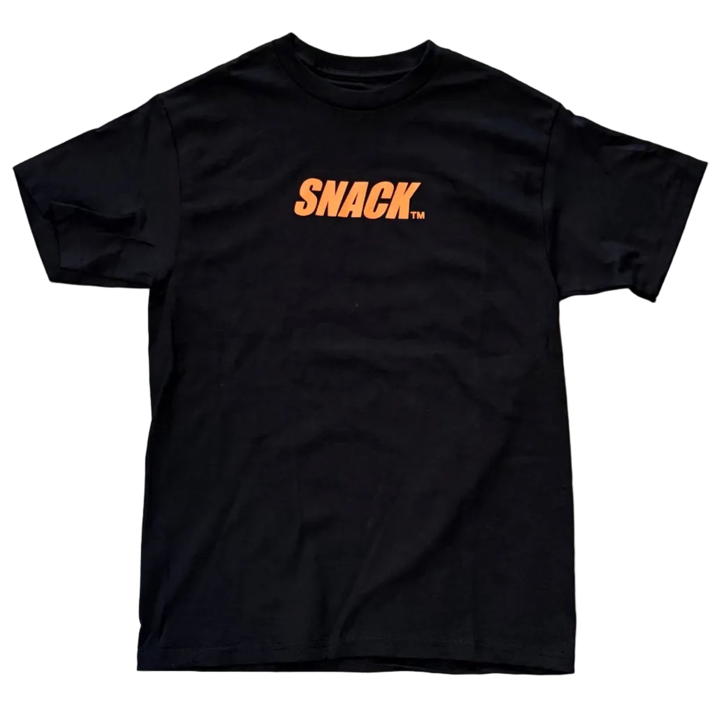 SNACK SKATEBOARDS CAPS LOCK TEE BLACK/ORANGE