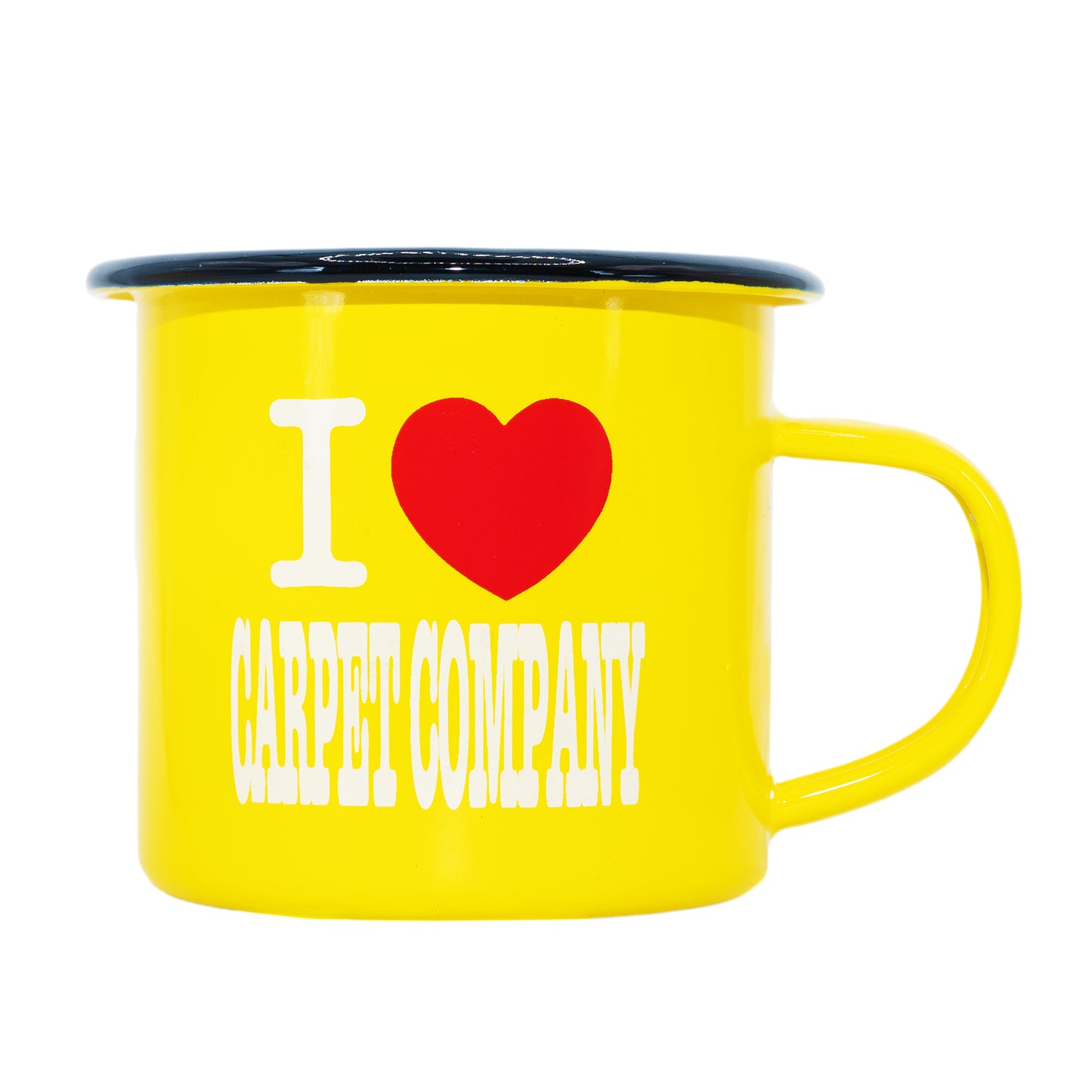 CARPET COMPANY I HEART CARPET METAL CAMPER MUG YELLOW