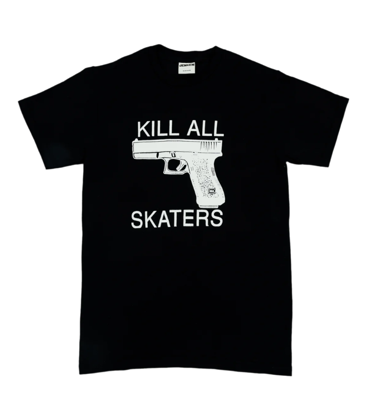 JENKEM MAGAZINE KILL ALL SKATERS TEE BLACK