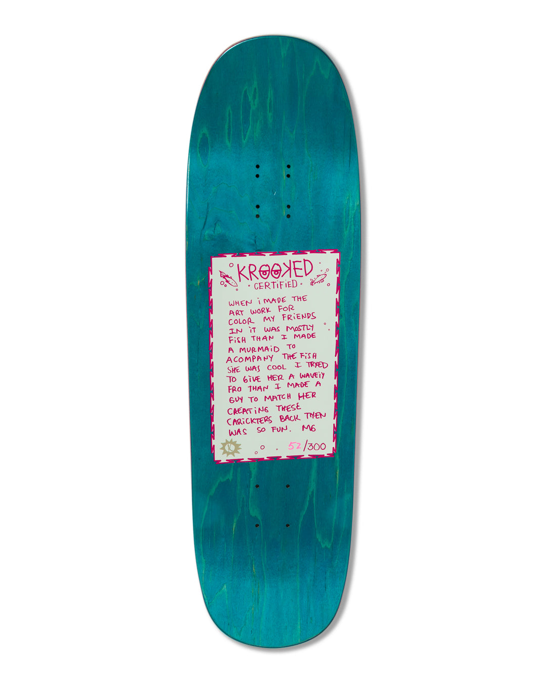 KROOKED SKATEBOARDS MERMAID HAND SCREEN DECK 9.25