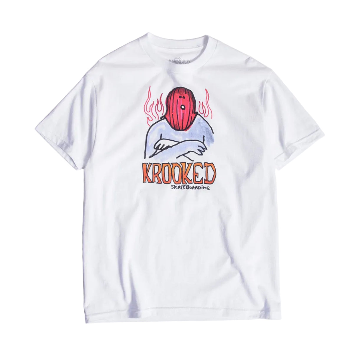 KROOKED SKATEBOARDS MASK TEE WHITE